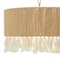 Hello Honey® 16" Brown Coastal Pendant Lamp with Natural Paper Rope Shade, Fringe Detail and Iron Base